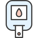 Icon of a glucose meter with a blood drop indicating blood sugar measurement.