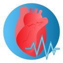 Illustration of a human heart with an electrocardiogram (ECG) line symbolizing heart monitoring and cardiovascular health.