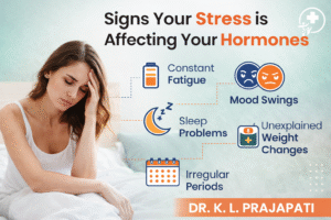 Woman experiencing stress symptoms like fatigue and mood swings indicating hormonal imbalance, Hormonal Imbalance Treatment in Indore
