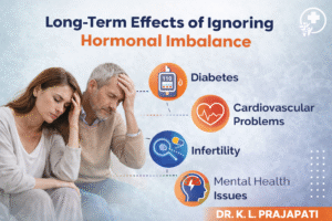 Couple experiencing stress and fatigue showing long-term effects of hormonal imbalance like diabetes and mental health issues, Hormonal Imbalance Treatment in Indore